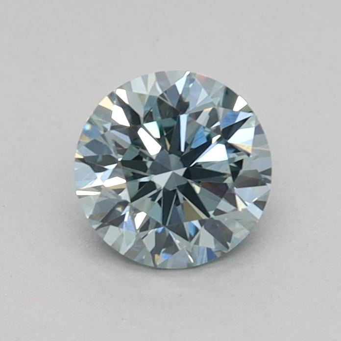 0.42 Ct. Fancy Intense Greenish Blue Round Lab Grown Diamond