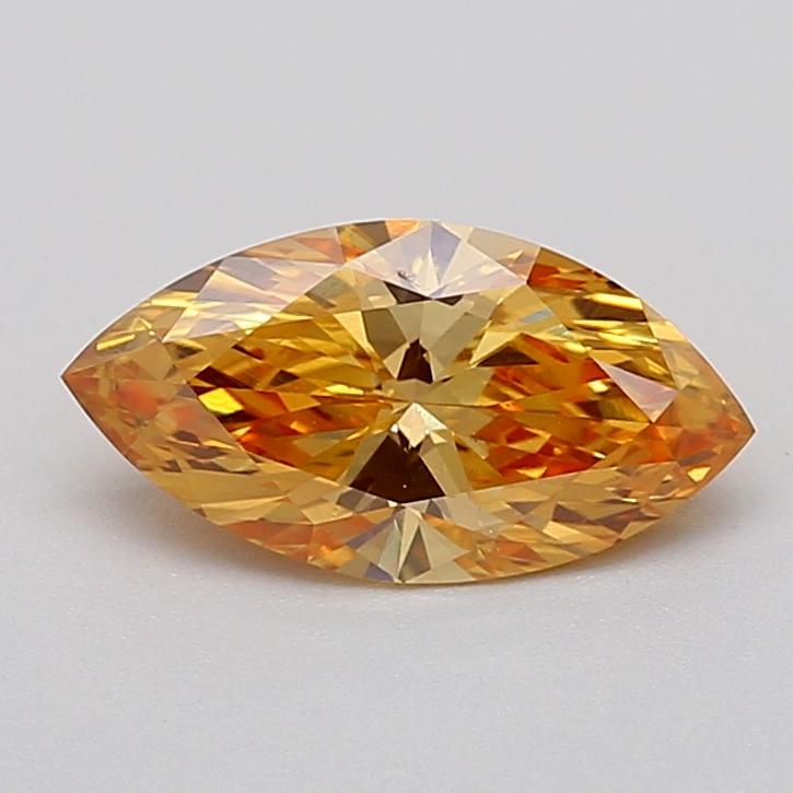 1.08 Ct. Fancy Intense Yellow Orange Marquise Lab Grown Diamond