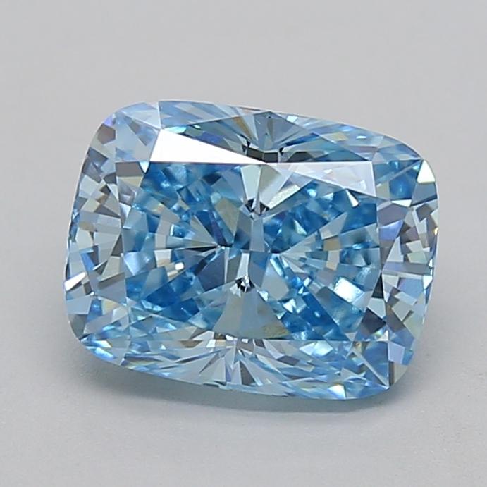 2.06 Ct. Fancy Vivid  Blue Cushion Lab Grown Diamond