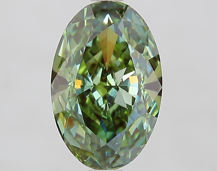 2.51 Ct. Fancy Vivid Green Oval Lab Grown Diamond