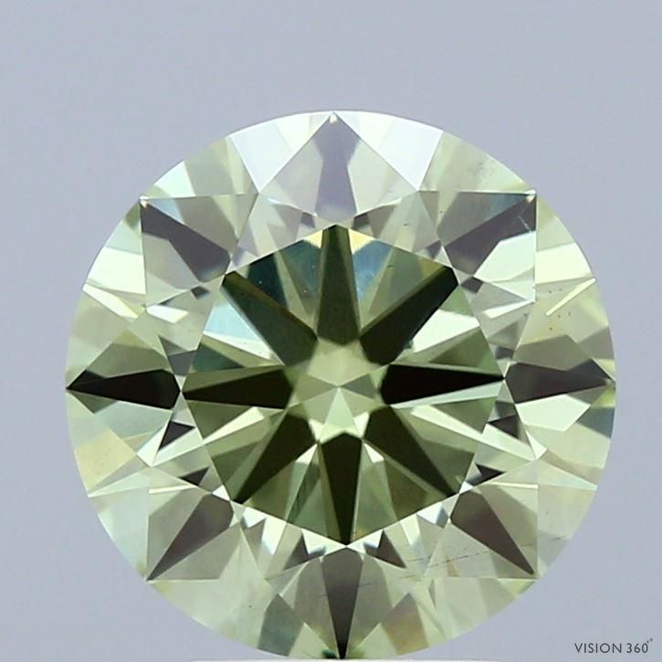 3.01 Ct. Fancy Vivid  Green Round Lab Grown Diamond