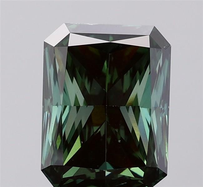 3.46 Ct. Fancy Deep  Green Radiant Lab Grown Diamond