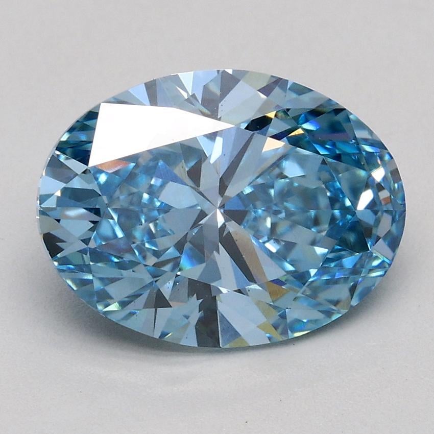 2.07 Ct. Fancy Vivid Blue Oval Lab Grown Diamond