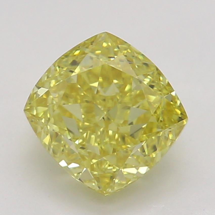 0.80 Ct. Fancy Vivid Yellow Cushion Diamond