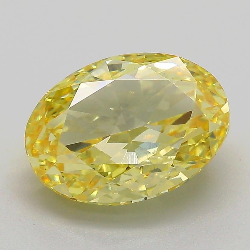 4.05 Ct. Fancy Vivid Yellow Oval Lab Grown Diamond