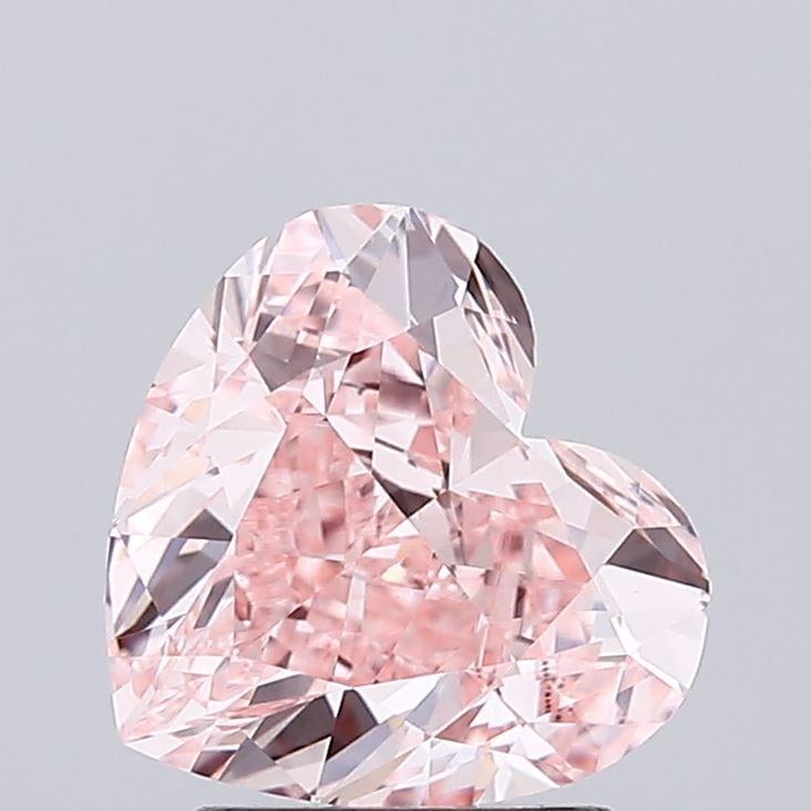 2.06 Ct. Fancy Intense Pink Heart Lab Grown Diamond