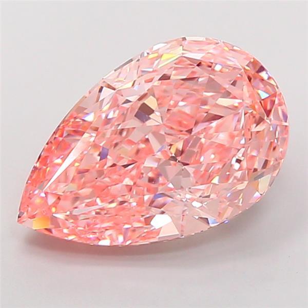 7.54 Ct. Fancy Vivid Pink Pear Lab Grown Diamond