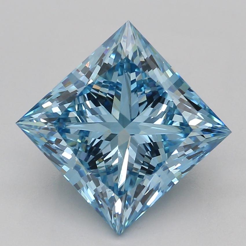 2.05 Ct. Fancy Vivid Blue Princess Lab Grown Diamond