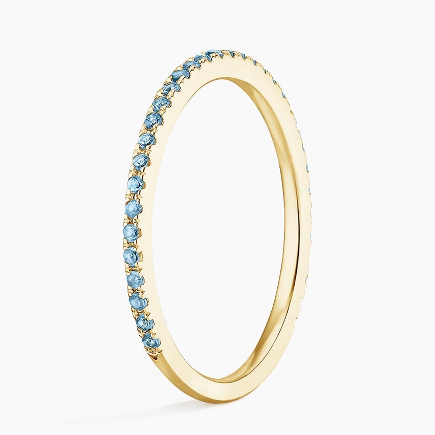 Luxe Ballad Swiss Blue Topaz Ring in 18K Yellow Gold