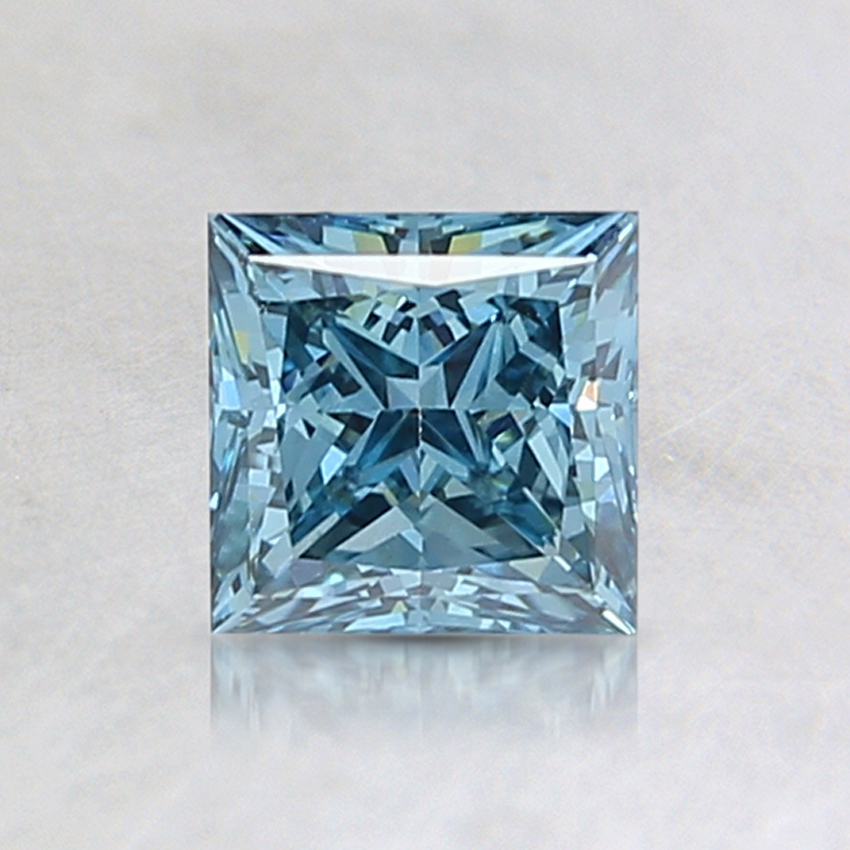 0.90 Ct. Fancy Deep Greenish Blue Princess Lab Created Diamond