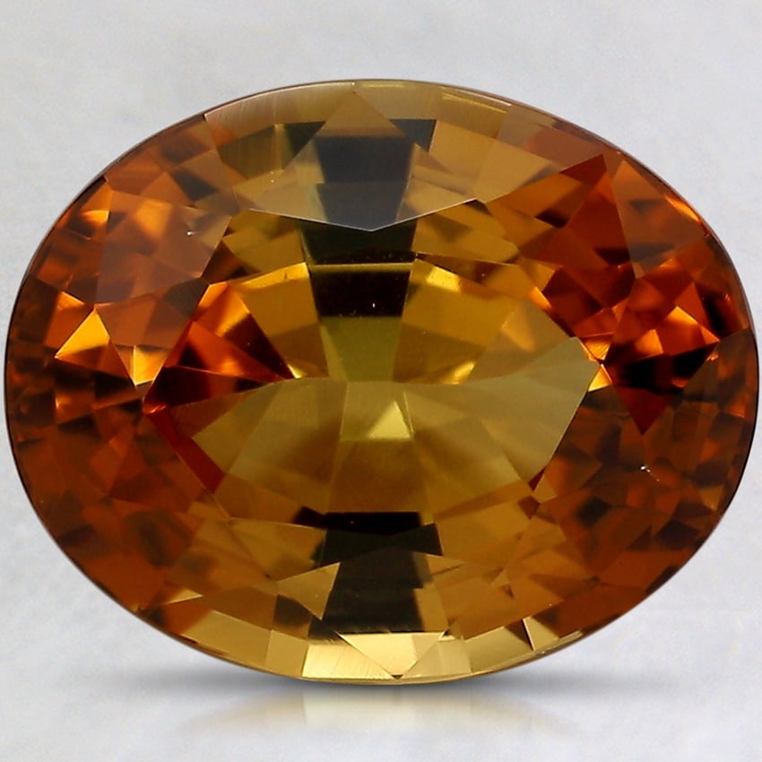 12.8x10.3mm Unheated Orange Oval Tourmaline