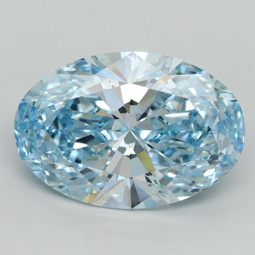 5.59 Ct. Fancy Vivid Blue Oval Lab Grown Diamond