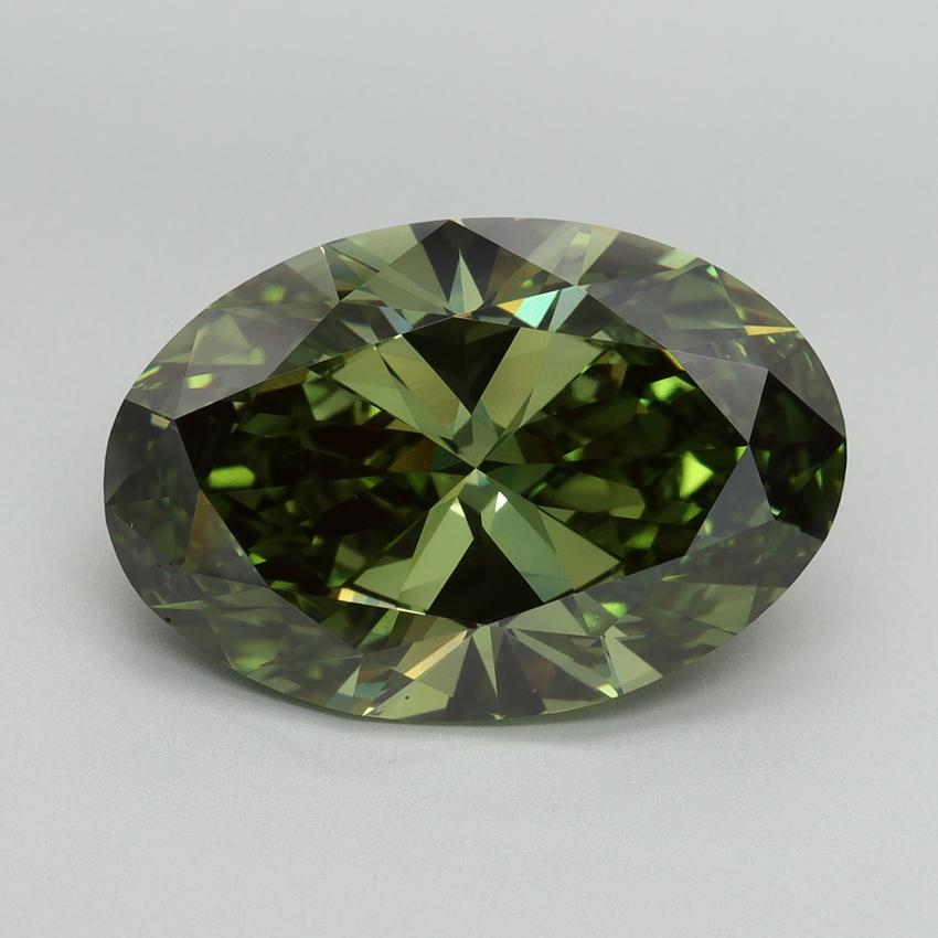 8.20 Ct. Fancy Vivid Green Oval Lab Grown Diamond
