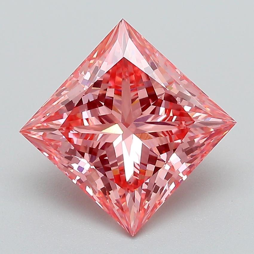 3.09 Ct. Fancy Vivid Pink Princess Lab Grown Diamond