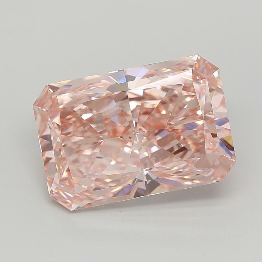9.21 Ct. Fancy Vivid  Pink Radiant Lab Grown Diamond