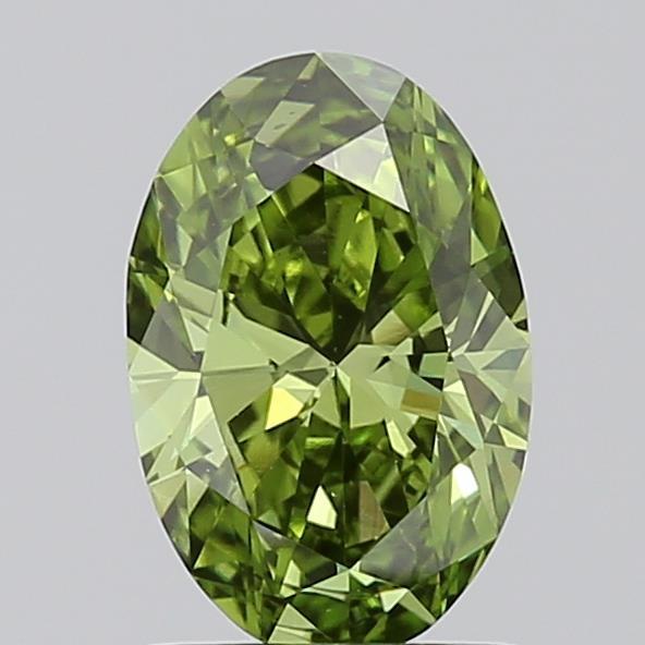 1.05 Ct. Fancy Vivid Green Oval Lab Grown Diamond
