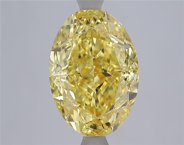 4.10 Ct. Fancy Intense  Yellow Oval Lab Grown Diamond
