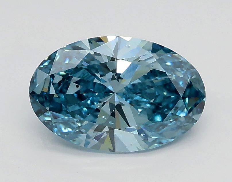 1.01 Ct. Fancy Vivid Blue Oval Lab Grown Diamond