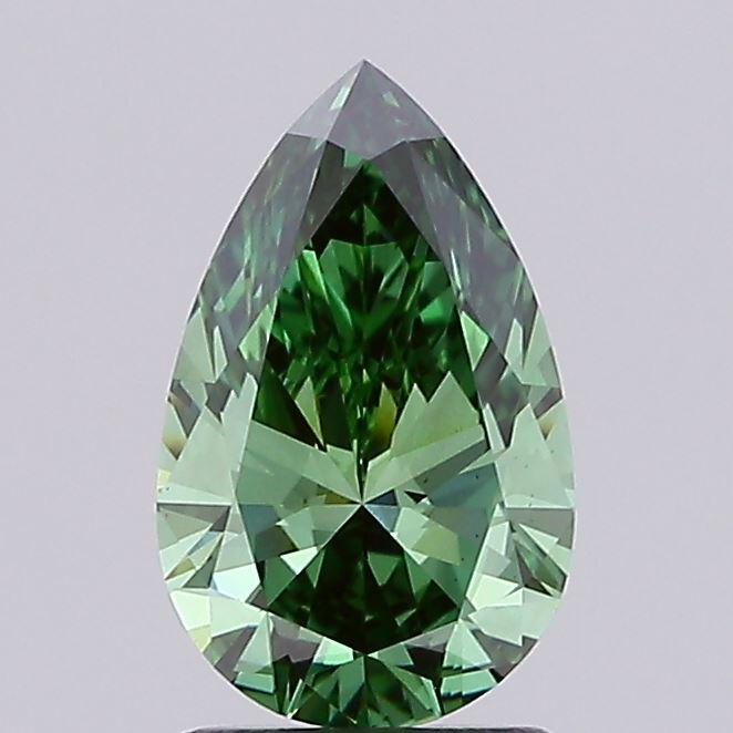 1.51 Ct. Fancy Vivid Green Pear Lab Grown Diamond