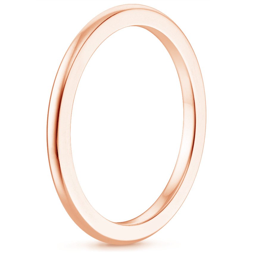 14K Rose Gold Petite Comfort Fit Wedding Ring, large side view
