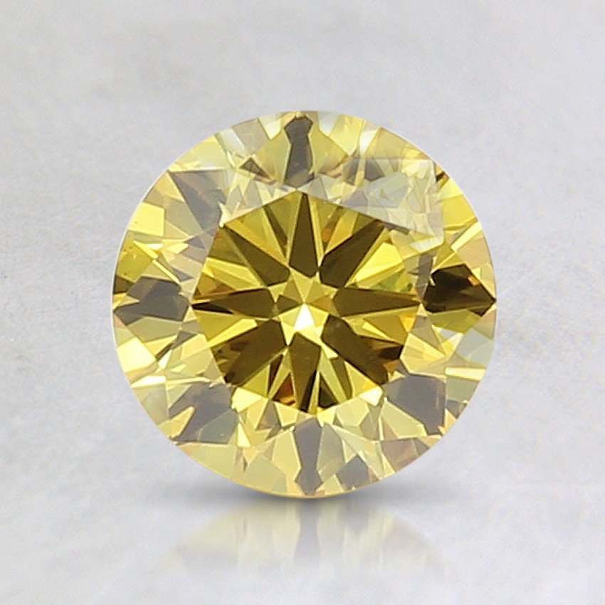 1.02 Ct. Fancy Vivid Yellow Round Lab Created Diamond