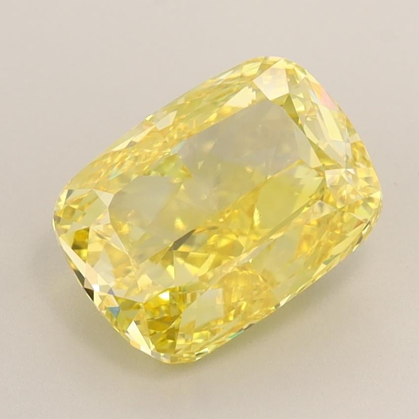3.00 Ct. Fancy Vivid  Yellow Cushion Lab Grown Diamond