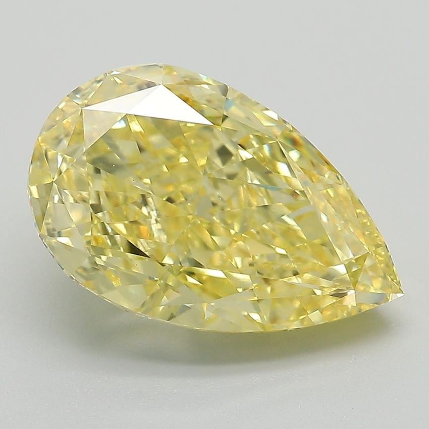 5.13 Ct. Fancy Vivid Yellow Pear Lab Grown Diamond