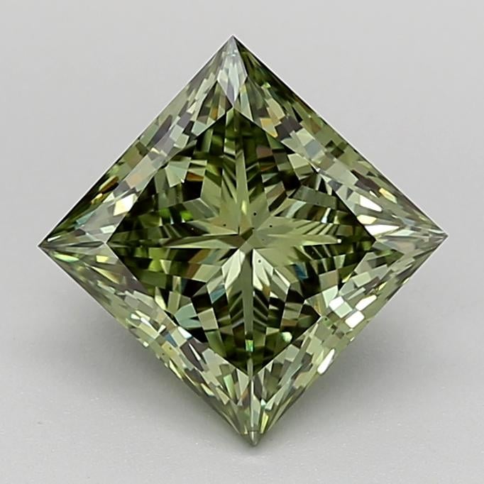 2.79 Ct. Fancy Vivid  Green Princess Lab Grown Diamond