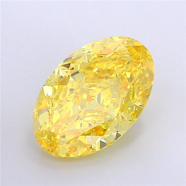 5.17 Ct. Fancy Vivid  Yellow Oval Lab Grown Diamond
