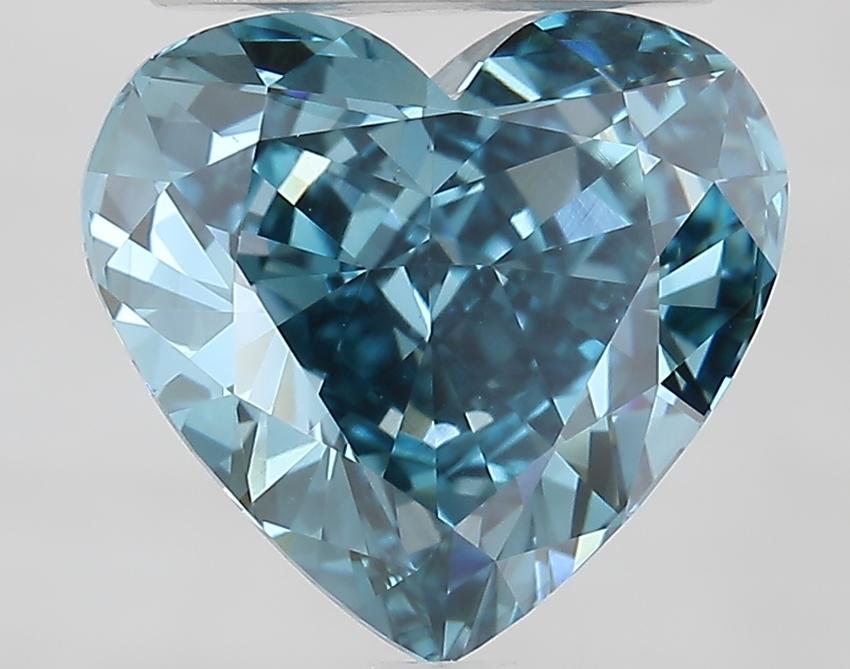 3.04 Ct. Fancy Vivid Blue Heart Lab Grown Diamond