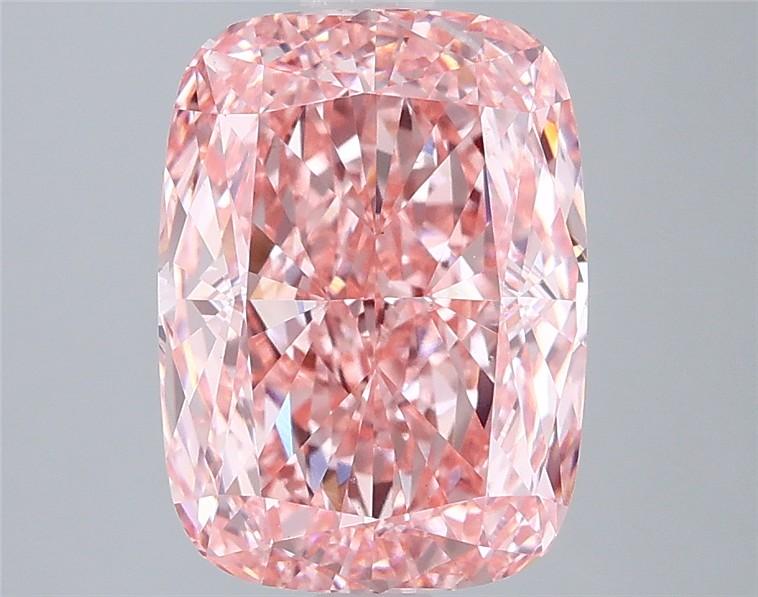 3.42 Ct. Fancy Vivid Pink Cushion Lab Grown Diamond