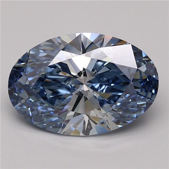 5.18 Ct. Fancy Vivid Blue Oval Lab Grown Diamond