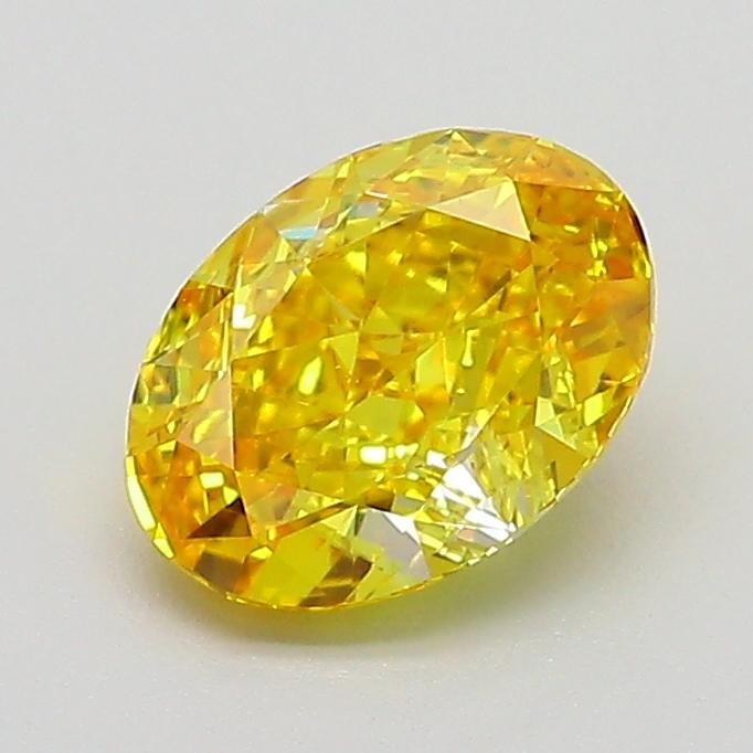 1.11 Ct. Fancy Vivid  Yellow Oval Lab Grown Diamond