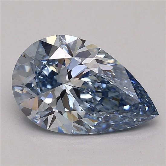 2.68 Ct. Fancy Intense Blue Pear Lab Grown Diamond