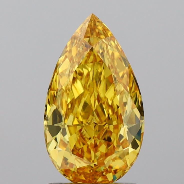 1.55 Ct. Fancy Vivid Yellow Pear Lab Grown Diamond