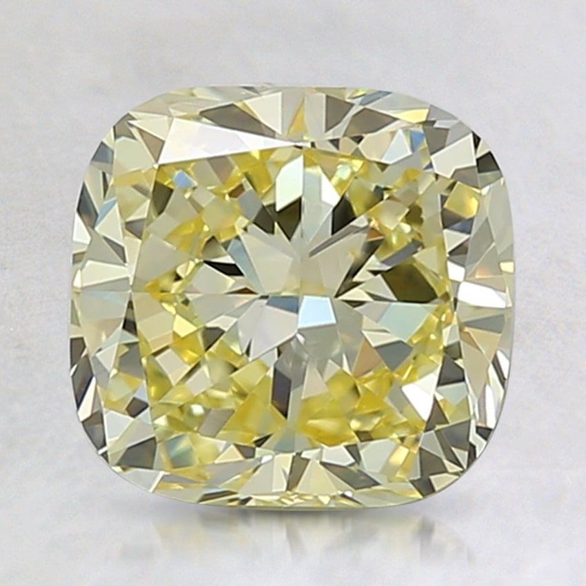 2.37 Ct. Fancy Intense Yellow Cushion Lab Grown Diamond