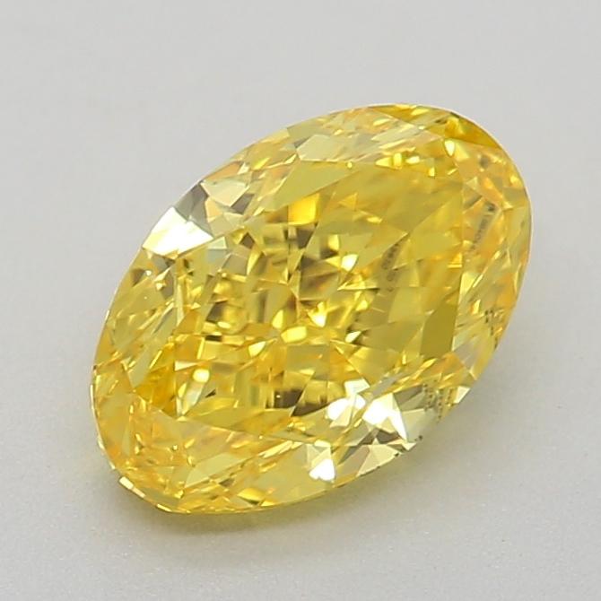 0.70 Ct. Fancy Vivid Yellow Oval Lab Grown Diamond