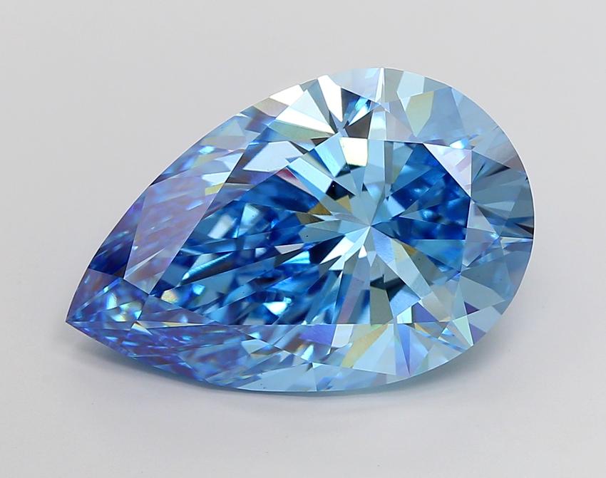 12.08 Ct. Fancy Vivid Blue Pear Lab Grown Diamond
