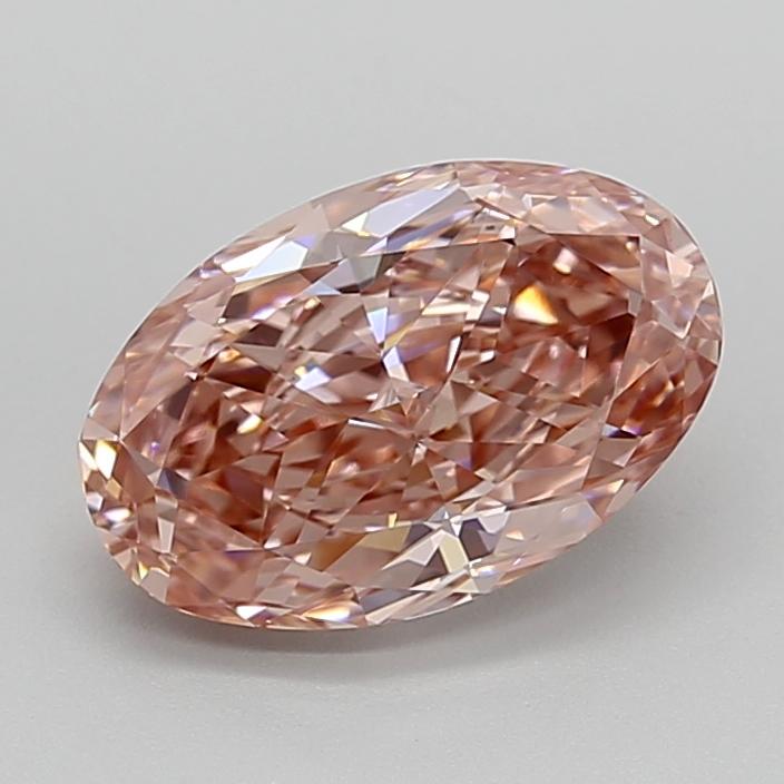 2.71 Ct. Fancy Vivid Brownish Pink Oval Lab Grown Diamond