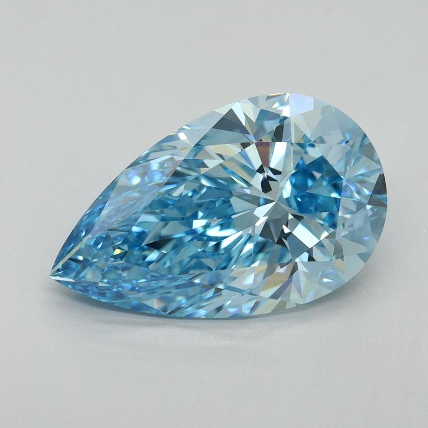 5.02 Ct. Fancy Vivid Blue Pear Lab Grown Diamond