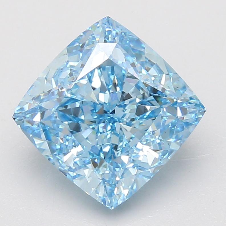 5.04 Ct. Fancy Vivid Blue Cushion Lab Grown Diamond