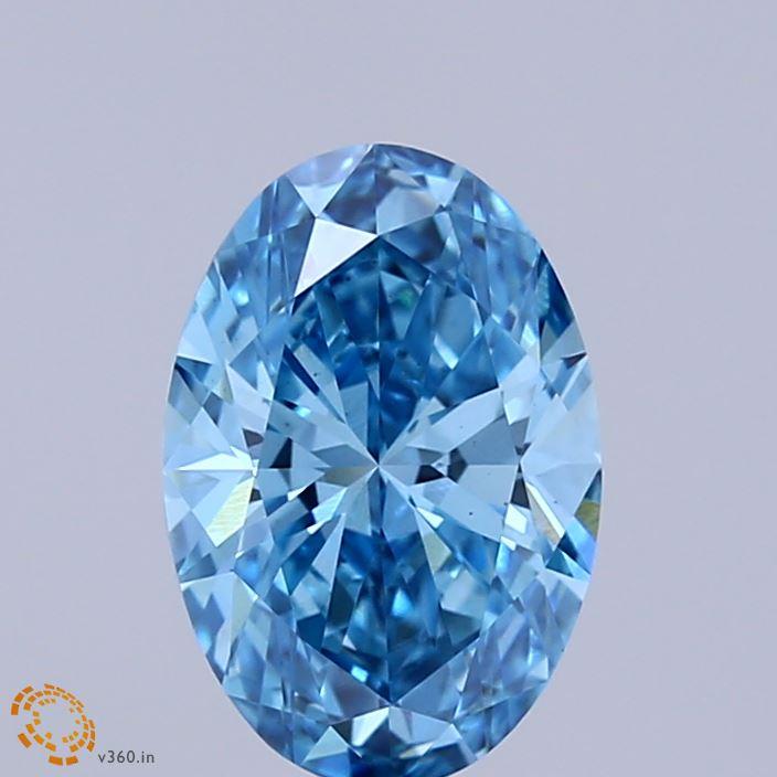 1.56 Ct. Fancy Vivid Blue Oval Lab Grown Diamond