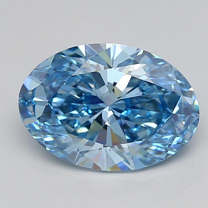 2.45 Ct. Fancy Vivid  Blue Oval Lab Grown Diamond