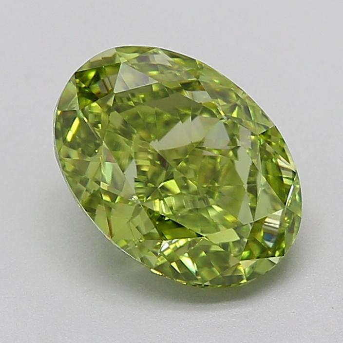 2.01 Ct. Fancy Vivid  Green Oval Lab Grown Diamond