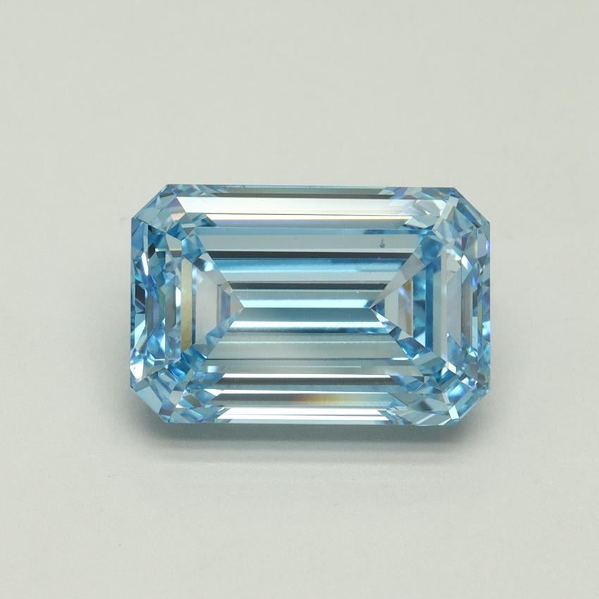 4.35 Ct. Fancy Intense Blue Emerald Lab Grown Diamond