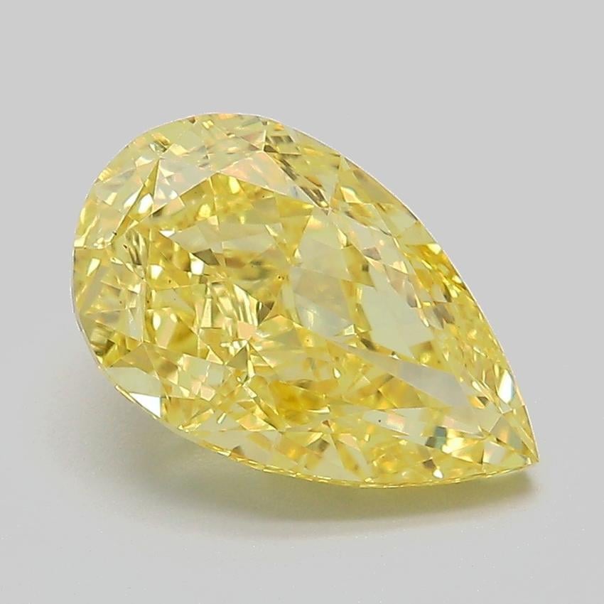 3.01 Ct. Fancy Vivid Yellow Pear Lab Grown Diamond
