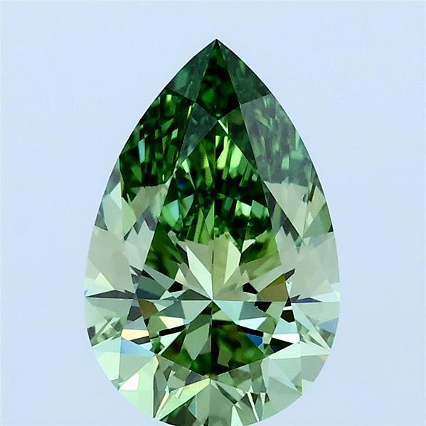 1.61 Ct. Fancy Vivid Green Pear Lab Grown Diamond