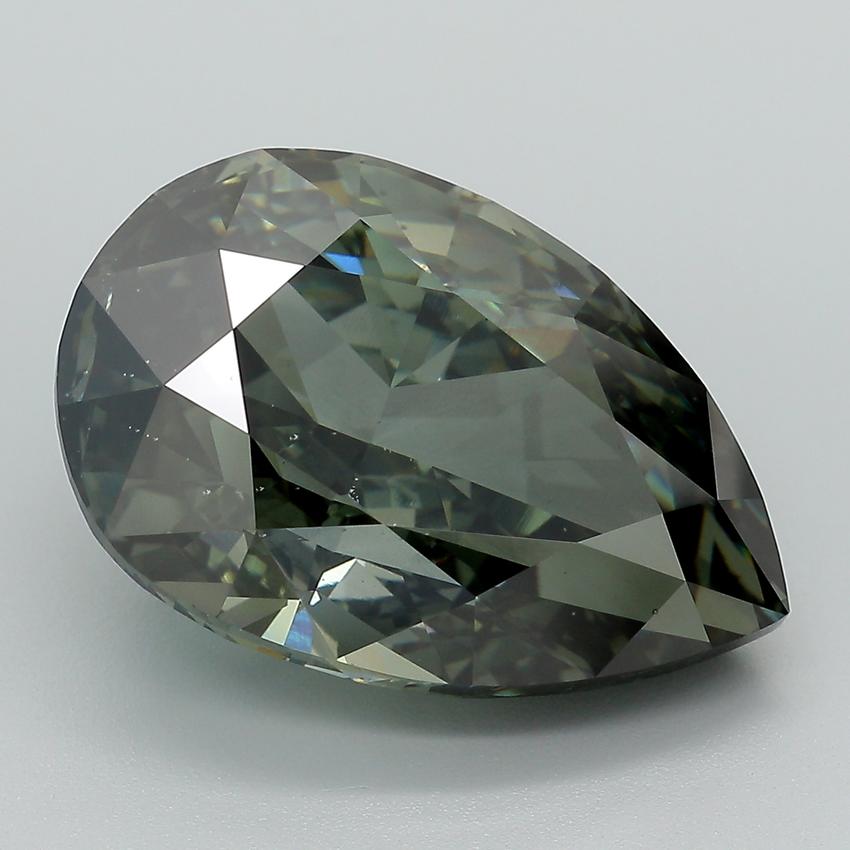 11.47 Ct. Fancy Deep Green Pear Lab Grown Diamond