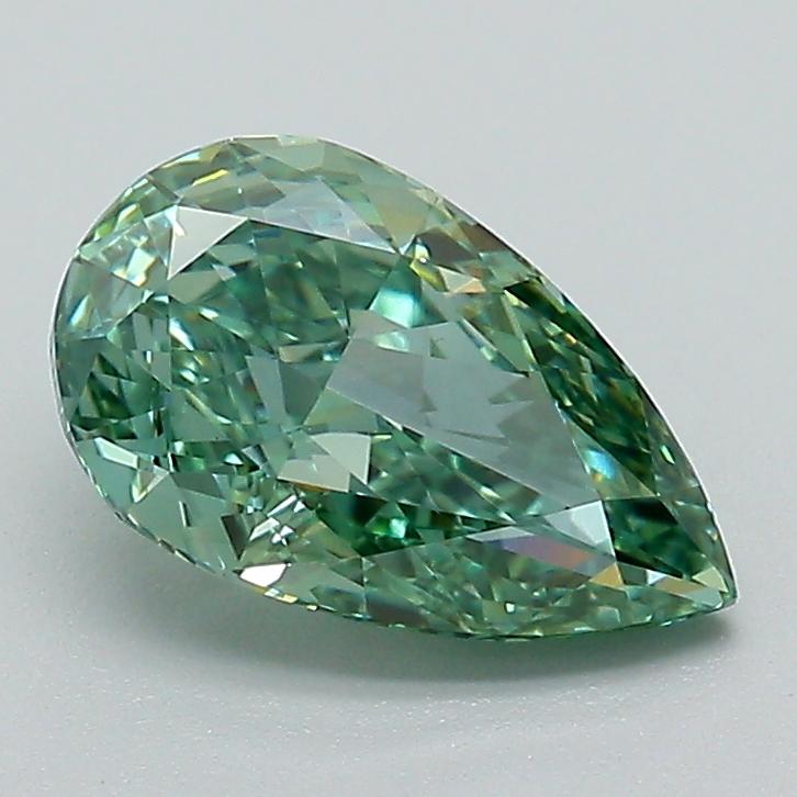 1.46 Ct. Fancy Vivid Green Pear Lab Grown Diamond