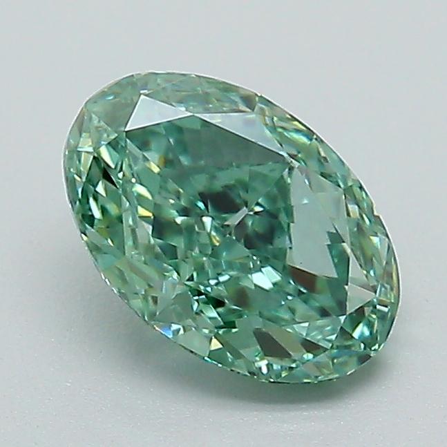 1.05 Ct. Fancy Vivid Green Oval Lab Grown Diamond